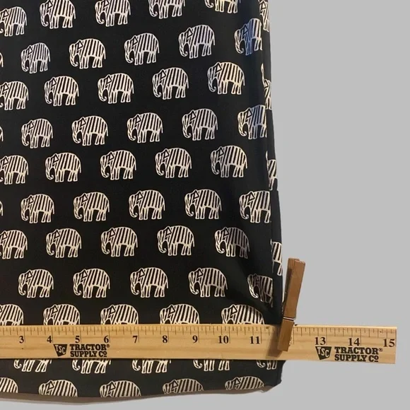 Grace Elements Elephant Print Palazzo Pants Women’s L Black Wide Leg - Picture 6 of 10